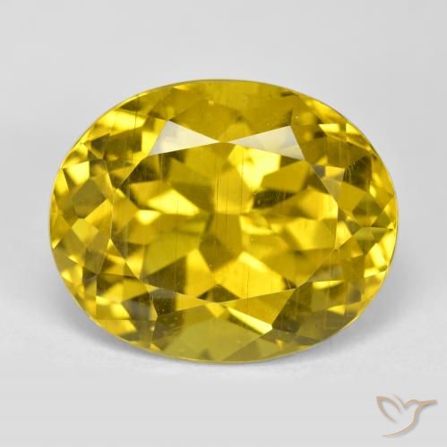 14.76 ct Yellow Apatite, 16.5 x 13.5 mm Oval Cut From Madagascar, Photo A