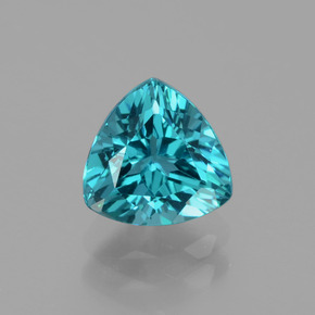 1.27 ct Blue Apatite Gemstone, Apatite Gem in Trillion Facet Shape for Sale.