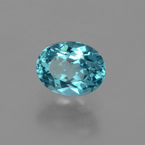 1.38 ct Blue Apatite Stone, Natural Apatite in Oval Facet Shape for Sale