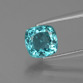 1.28 ct Blue Apatite Gemstone, Apatite Gem in Cushion-Cut Shape for Sale.