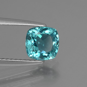 1.28 ct Blue Apatite Stone, Natural Apatite in Cushion-Cut Shape for Sale