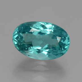 4.28 ct Blue Apatite Gemstone, Apatite Gem in Oval Facet Shape for Sale.