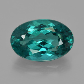 5.14 ct Blue Apatite Gemstone, Apatite Gem in Oval Facet Shape for Sale.