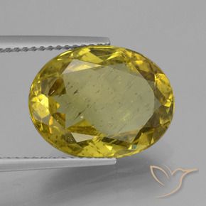 7.28 ct Yellow Apatite Stone, Natural Apatite in Oval Facet Shape for Sale