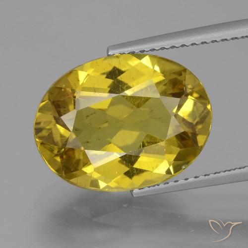 7.27ct Natural Autumn Yellow Apatite, Oval, VS