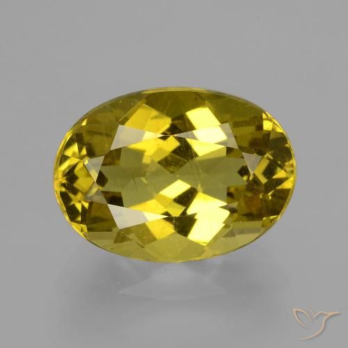 6.93ct Natural Deep Yellow Apatite, Oval, VS