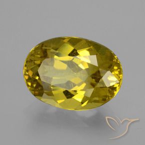 6.93 ct Yellow Apatite Stone, Natural Apatite in Oval Facet Shape for Sale