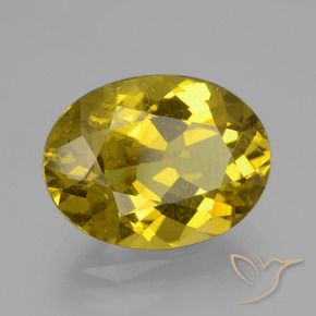 8.20 ct Yellow Apatite Stone, Natural Apatite in Oval Facet Shape for Sale