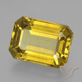 10.57 ct Yellow Apatite Stone, Natural Apatite in Octagon Facet Shape for Sale