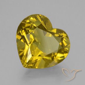 8.82 ct Yellow Apatite Stone, Natural Apatite in Heart Facet Shape for Sale