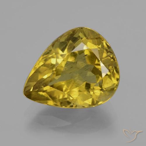 7.56ct Natural Autumn Yellow Apatite, Pear Shape, VS