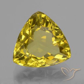 8.95 ct Yellow Apatite Stone, Natural Apatite in Trillion Facet Shape for Sale