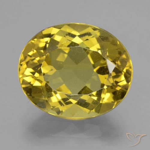 10.86 ct Yellow Apatite, 15.6 x 13 mm Oval Cut From Madagascar, Photo A