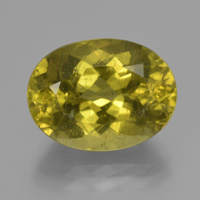 Dijon Yellow Апатиты Камень - 11.5ct Фасетный Овал (ID: 407382)