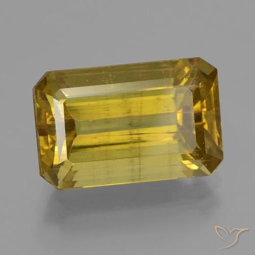 12.73ct Natural Dijon Yellow Apatite, Emerald Cut, VS