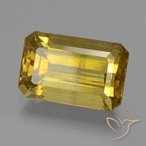 12.73 ct Yellow Apatite Stone, Natural Apatite in Octagon Facet Shape for Sale