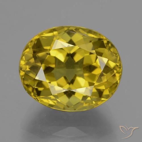 14.93 ct Yellow Apatite, 16.2 x 13.4 mm Oval Cut From Madagascar, Photo A