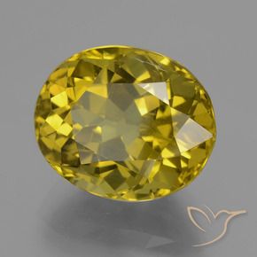 14.93 ct Yellow Apatite Stone, Natural Apatite in Oval Facet Shape for Sale