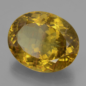 23.25 ct Yellow Apatite Stone, Natural Apatite in Oval Facet Shape for Sale