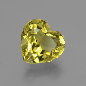 3.20 ct Yellow Apatite Stone, Natural Apatite in Heart Facet Shape for Sale