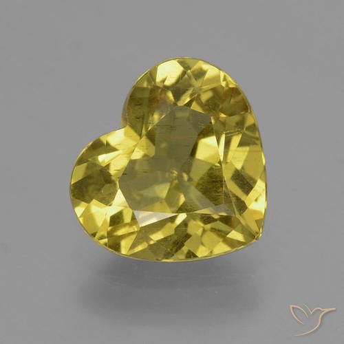 3.93ct Natural Medium Yellow Apatite, Heart, VS