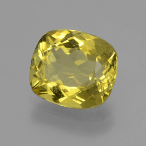 4.28 ct Yellow Apatite Stone, Natural Apatite in Cushion-Cut Shape for Sale