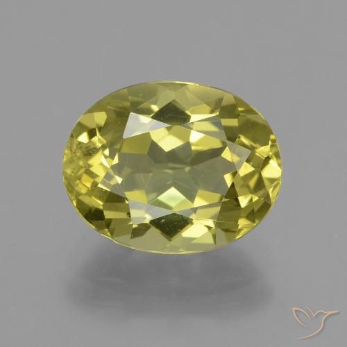 4.44ct Natural Medium Yellow Apatite, Oval, VS