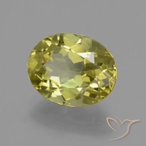 4.44 ct Yellow Apatite Stone, Natural Apatite in Oval Facet Shape for Sale