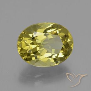 4.45 ct Yellow Apatite Stone, Natural Apatite in Oval Facet Shape for Sale