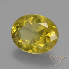 5.50 ct Yellow Apatite Stone, Natural Apatite in Oval Facet Shape for Sale