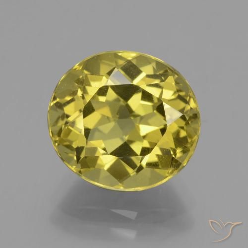 11.3 x 10.3mm Oval Facet Yellow Apatite from Madagascar, Weight of 5.33ct, Natural untreated Gemstone in VS Clarity, 1pc Apatite - Color: Deep Yellow, Mohs Hardness of 5 - 5, Photo A