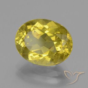 4.73 ct Yellow Apatite Stone, Natural Apatite in Oval Facet Shape for Sale
