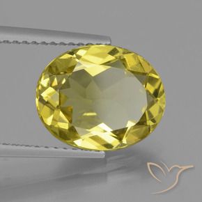 4.14 ct Yellow Apatite Stone, Natural Apatite in Oval Facet Shape for Sale