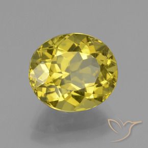 4.63 ct Yellow Apatite Stone, Natural Apatite in Oval Facet Shape for Sale