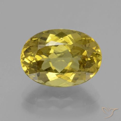 4.54ct Natural Medium Yellow Apatite, Oval, VS