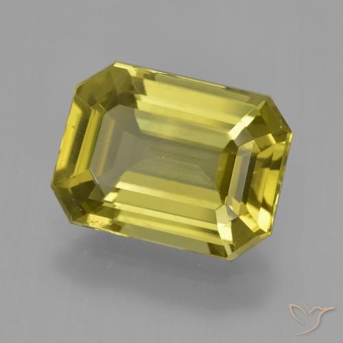 6.37 ct Yellow Apatite, 13.3 x 9.8 mm Octagon Cut From Madagascar, Photo A