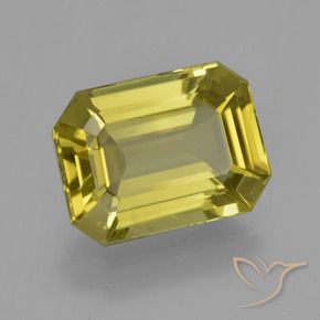 6.37 ct Yellow Apatite Stone, Natural Apatite in Octagon Facet Shape for Sale
