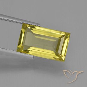 2.38 ct Yellow Apatite Stone, Natural Apatite in Baguette Facet Shape for Sale