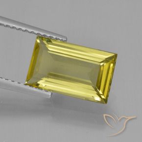 3.02 ct Yellow Apatite Stone, Natural Apatite in Baguette Facet Shape for Sale