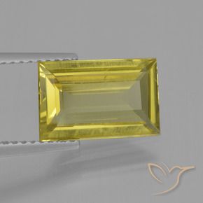 2.99 ct Yellow Apatite Stone, Natural Apatite in Baguette Facet Shape for Sale