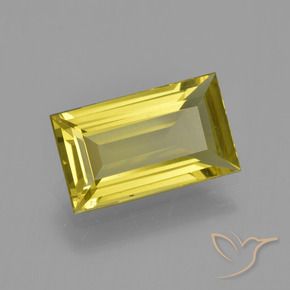 3.41 ct Yellow Apatite Stone, Natural Apatite in Baguette Facet Shape for Sale