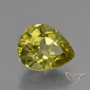 3.73 ct Yellow Apatite Stone, Natural Apatite in Pear Facet Shape for Sale
