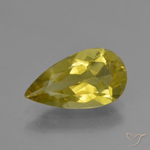 14.2 x 8mm Pear Facet Yellow Apatite from Madagascar, Weight of 3.3ct, Natural untreated Gemstone in VS-SI Clarity, 1pc Apatite - Color: Medium Yellow, Mohs Hardness of 5 - 5, Photo A