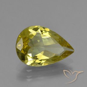 3.12 ct Yellow Apatite Stone, Natural Apatite in Pear Facet Shape for Sale