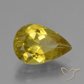 3.95 ct Yellow Apatite Stone, Natural Apatite in Pear Facet Shape for Sale