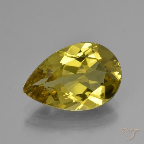 4.60ct Natural Greenish Golden Brown Apatite, Pear Shape, VS-SI