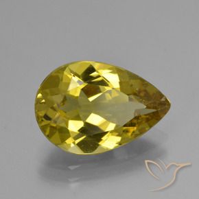 4.60 ct Golden Apatite Stone, Natural Apatite in Pear Facet Shape for Sale