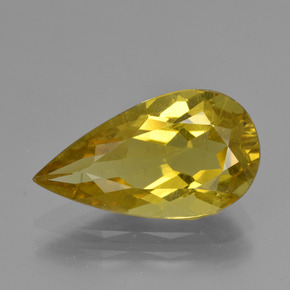 4.67 ct Yellow Apatite Gemstone, Apatite Gem in Pear Facet Shape for Sale.