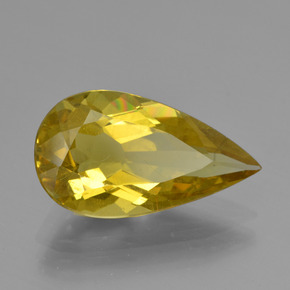 4.67 ct Yellow Apatite Stone, Natural Apatite in Pear Facet Shape for Sale