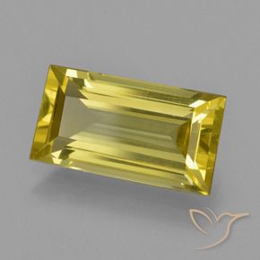 5.11 ct Yellow Apatite Stone, Natural Apatite in Baguette Facet Shape for Sale
